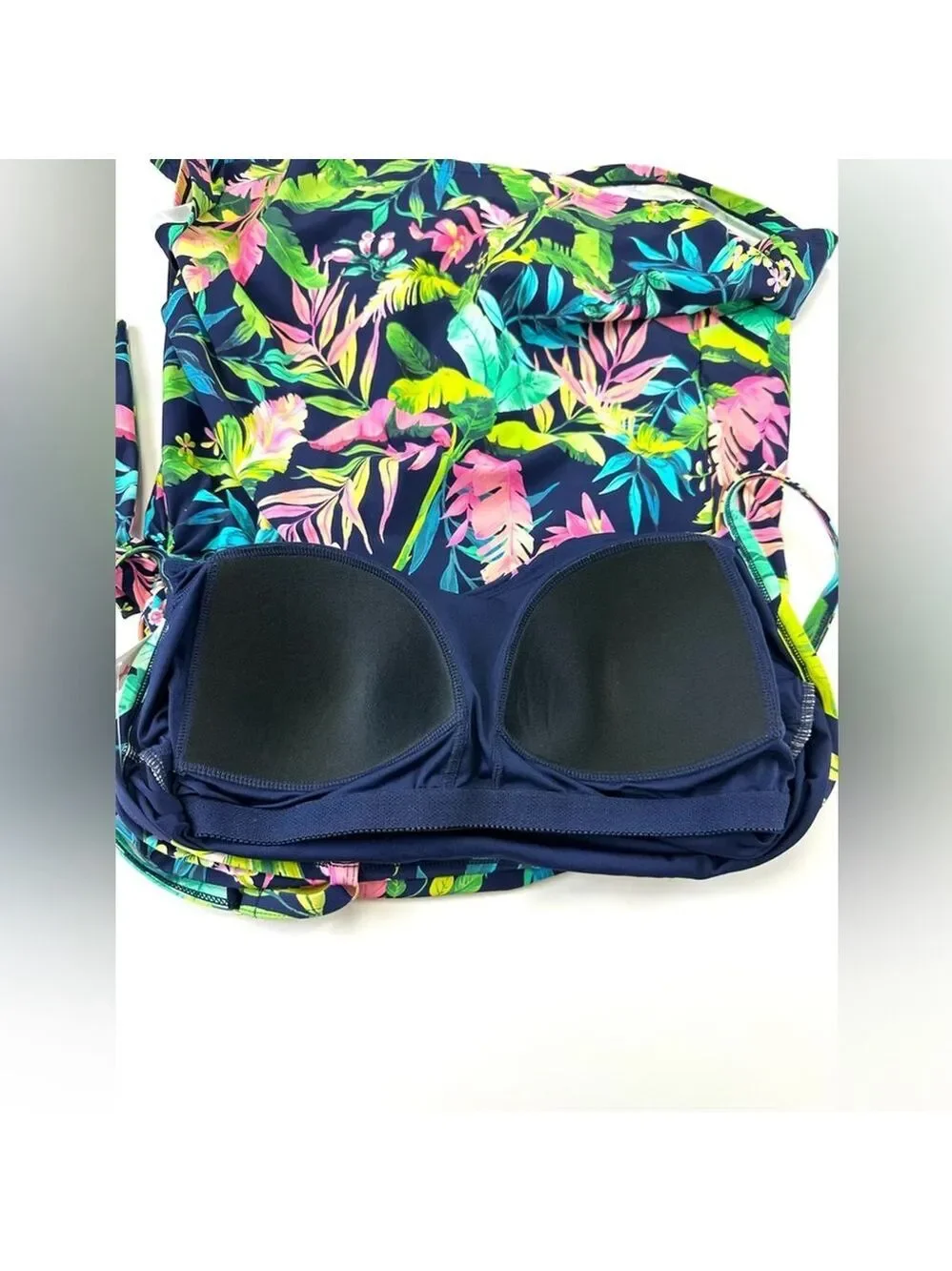 Lands End tropical swim dress Size Large One Piece Resortwear Summer Bathingsuit